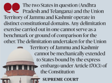  Supreme Court on Delimitation and State vs Union Territory Distinction