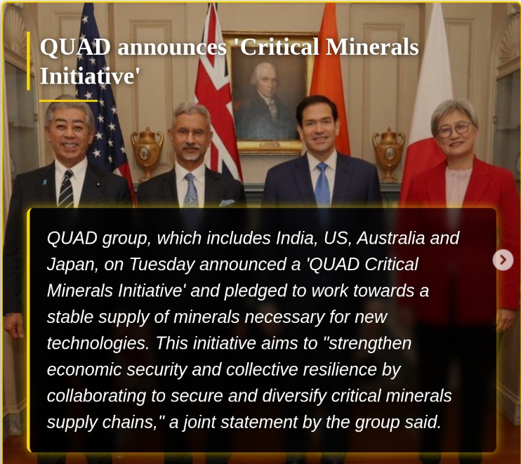 Quad Critical Minerals Initiative