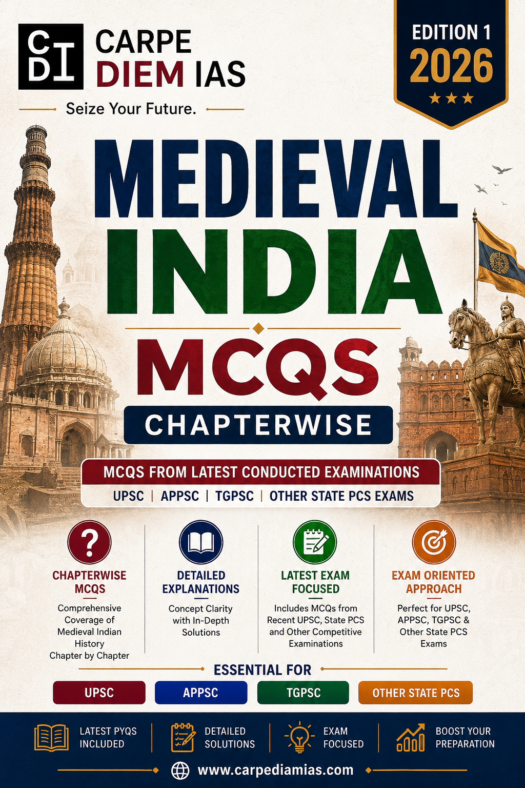 MEDIEVAL INDIAN HISTORY MCQs CHAPTERWISE - APPSC UPSC, APPSC, and other State PSC Exams PDF Book Download
