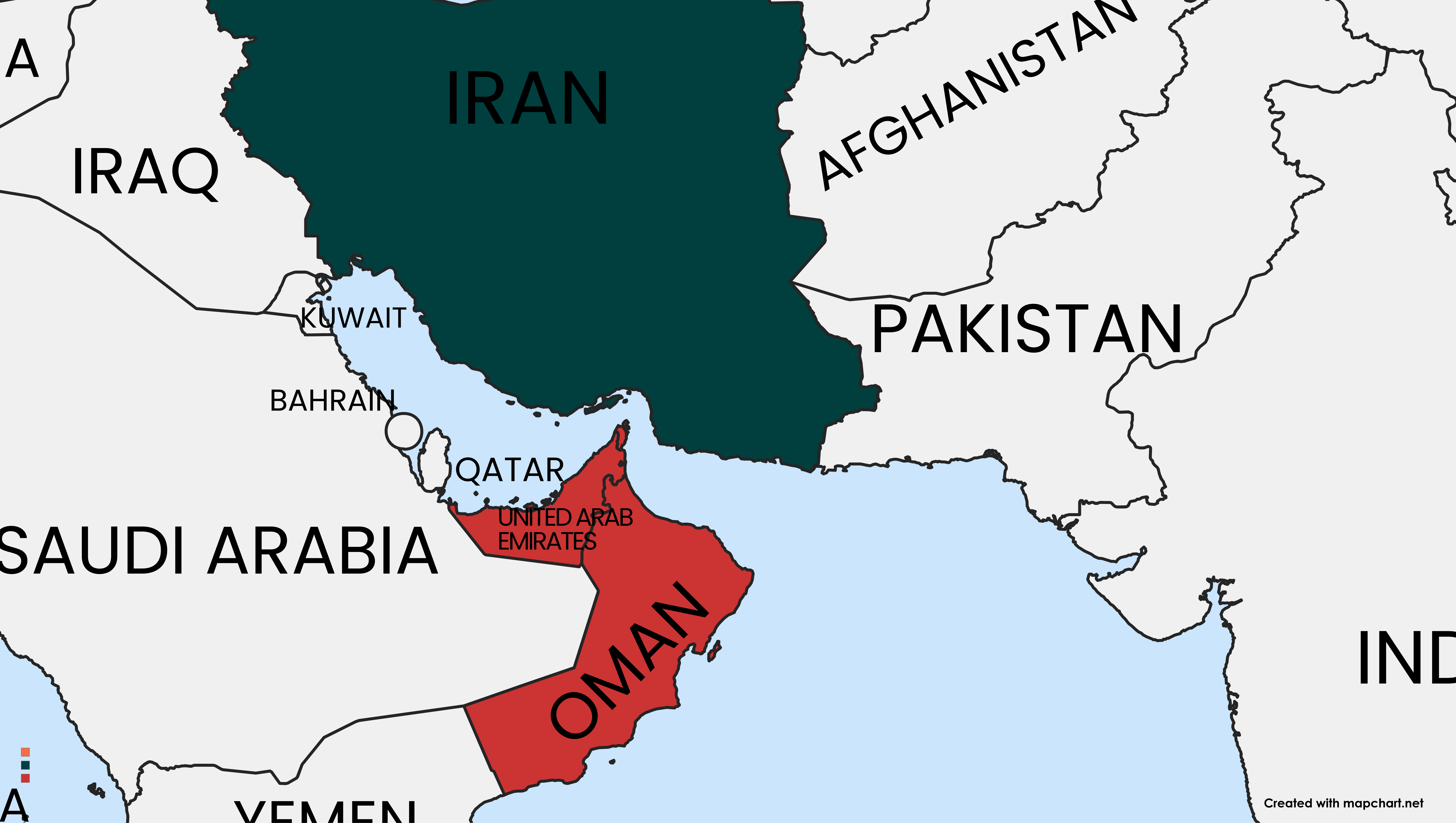 Map of Strait of Hormuz